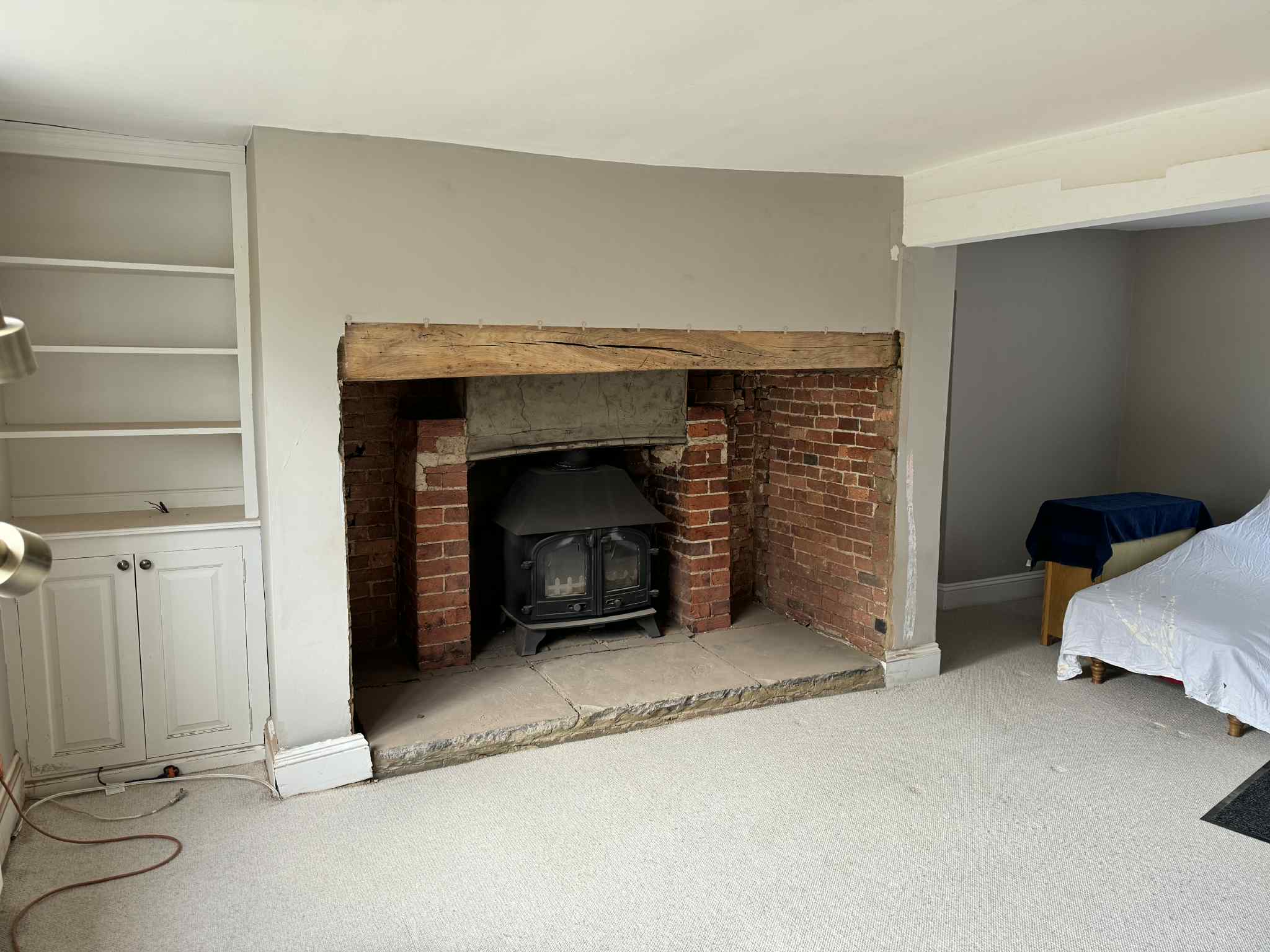 Fireplace after sandblasting