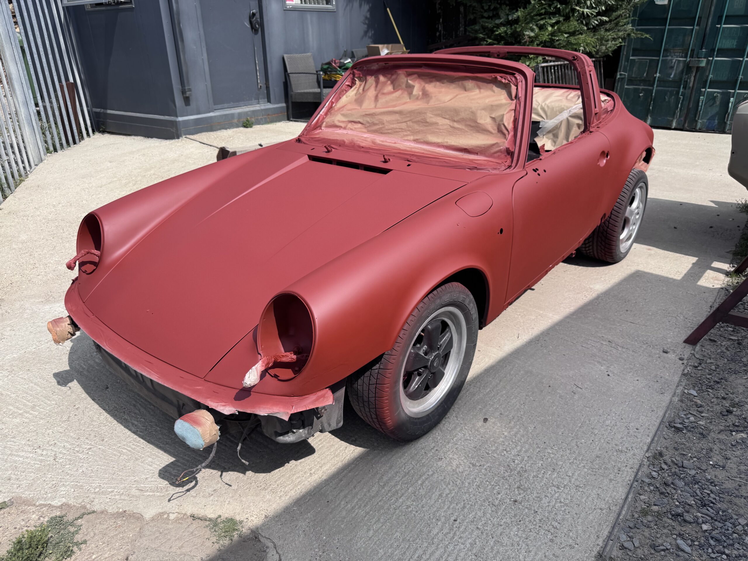 Porsche Targa blast cleaned and primered