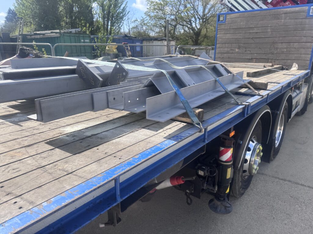 Structural steel blast cleaned to a near-white finish
