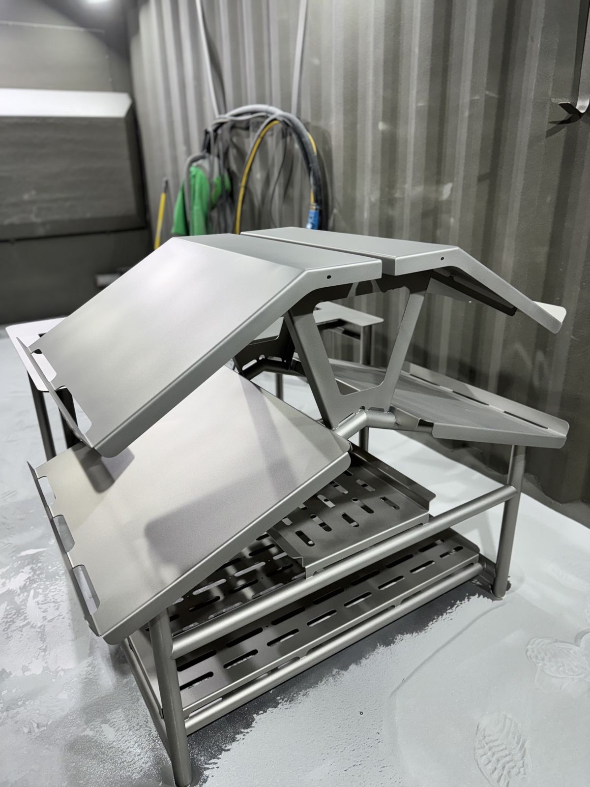 Stainless steel equipment bead blasted to a satin finish