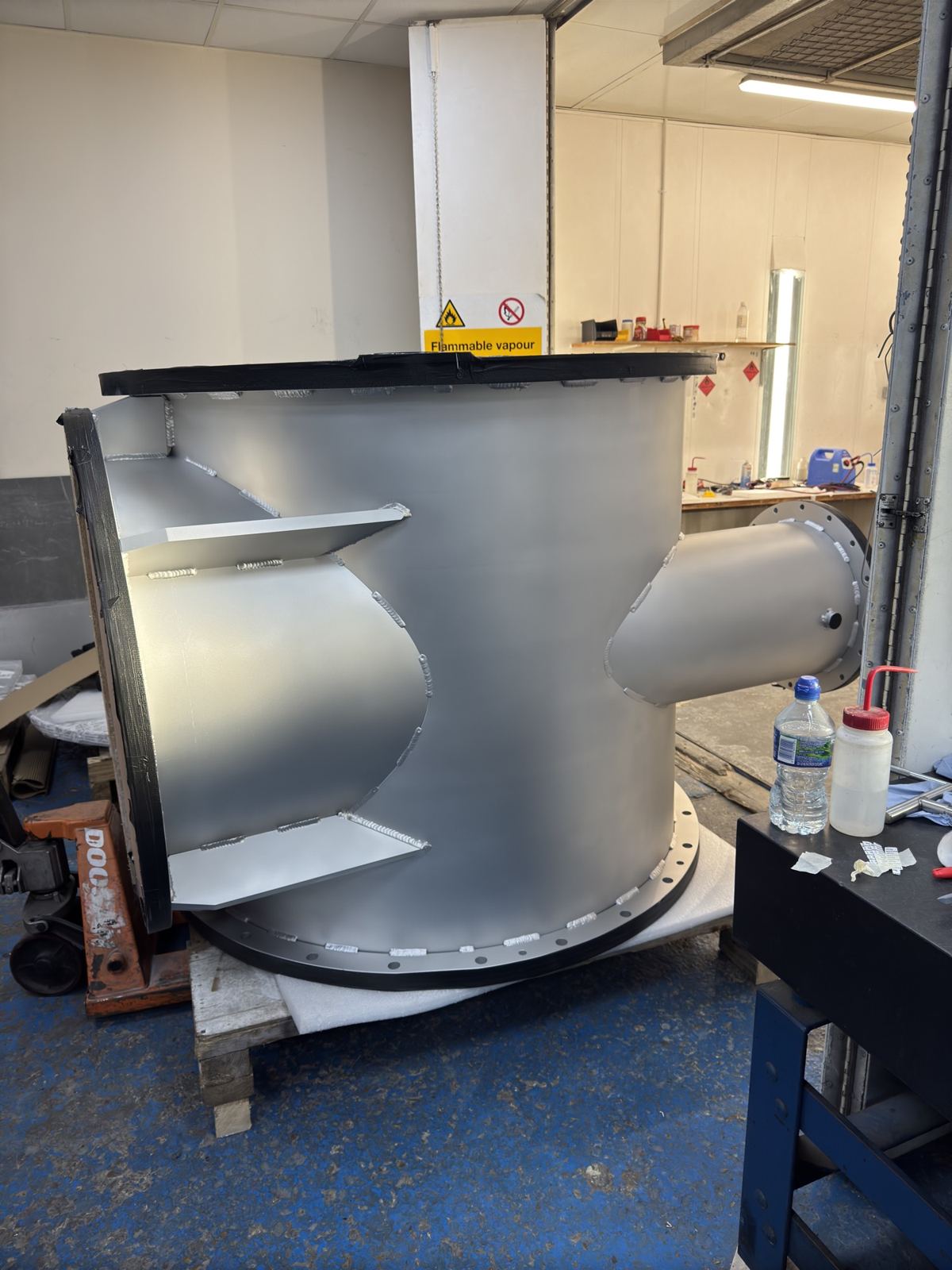 UHV chamber after bead blasting