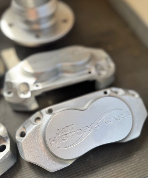 Aluminium brake calipers vapour blasted for Just Historic Cars by TB Blast Cleaning in East Sussex